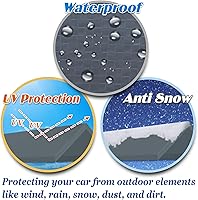 Vista 5 de Strong Camel Carport Replacement Canopy Cover 10' x 20' PE Fabric for Tent Car Garage Shelter Top Tarp Cover with Ball Bungees Grey