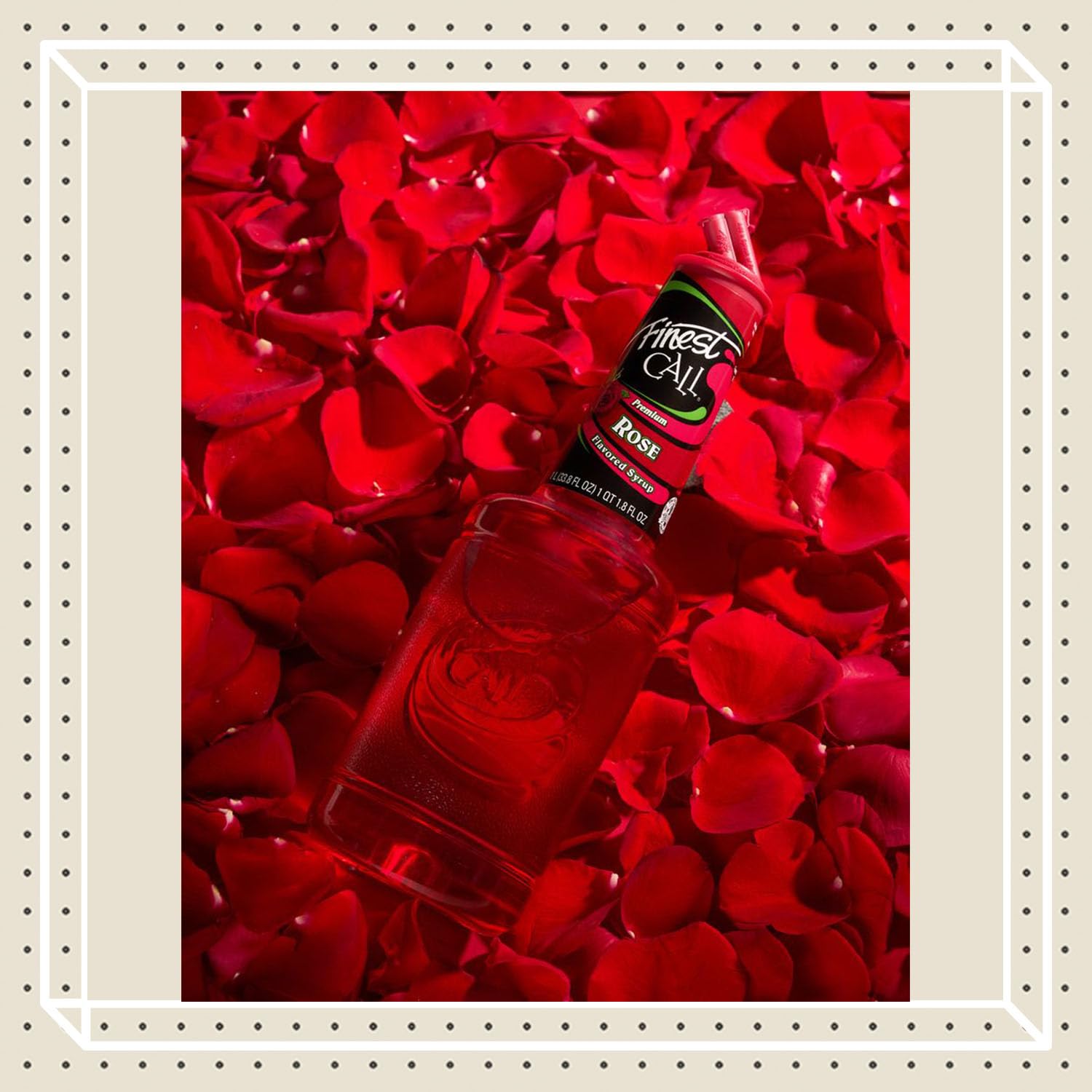 Finest Call Premium Rose Syrup, Drink Mix, 1 Liter Bottle (33.8 Fl Oz)