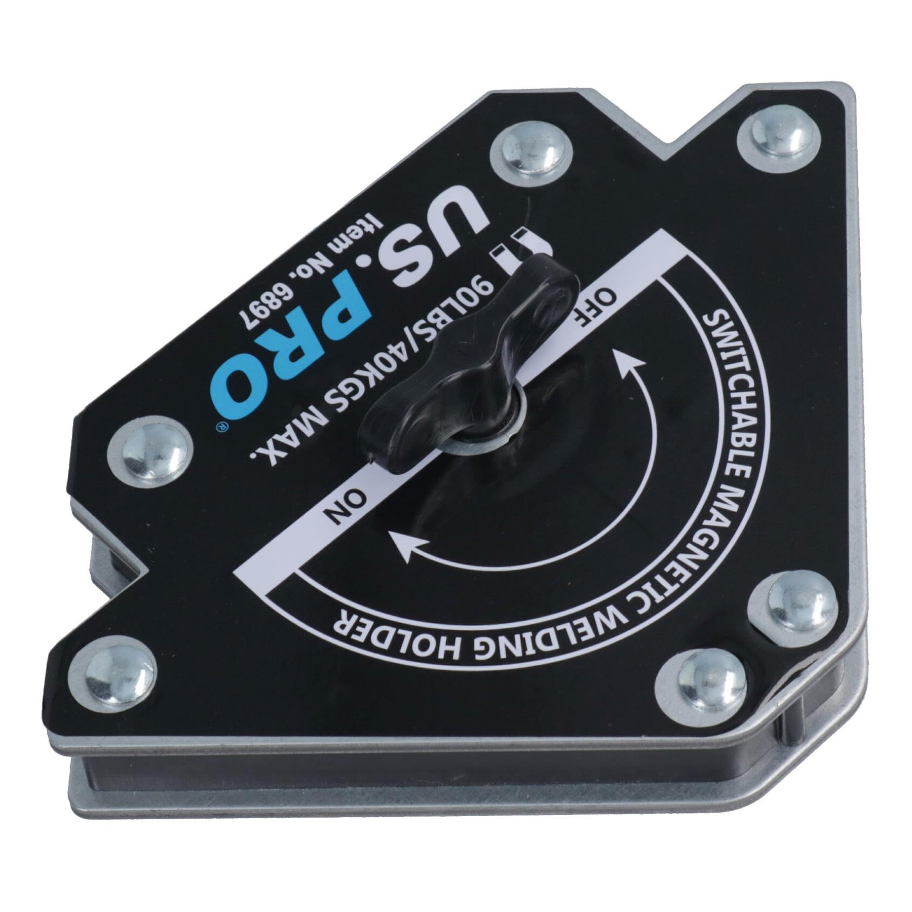 AB Tools 40,8 kg przełączany magnetyczny uchwyt spawalniczy z magnesem wł./wył. 3 kąty 4 szt