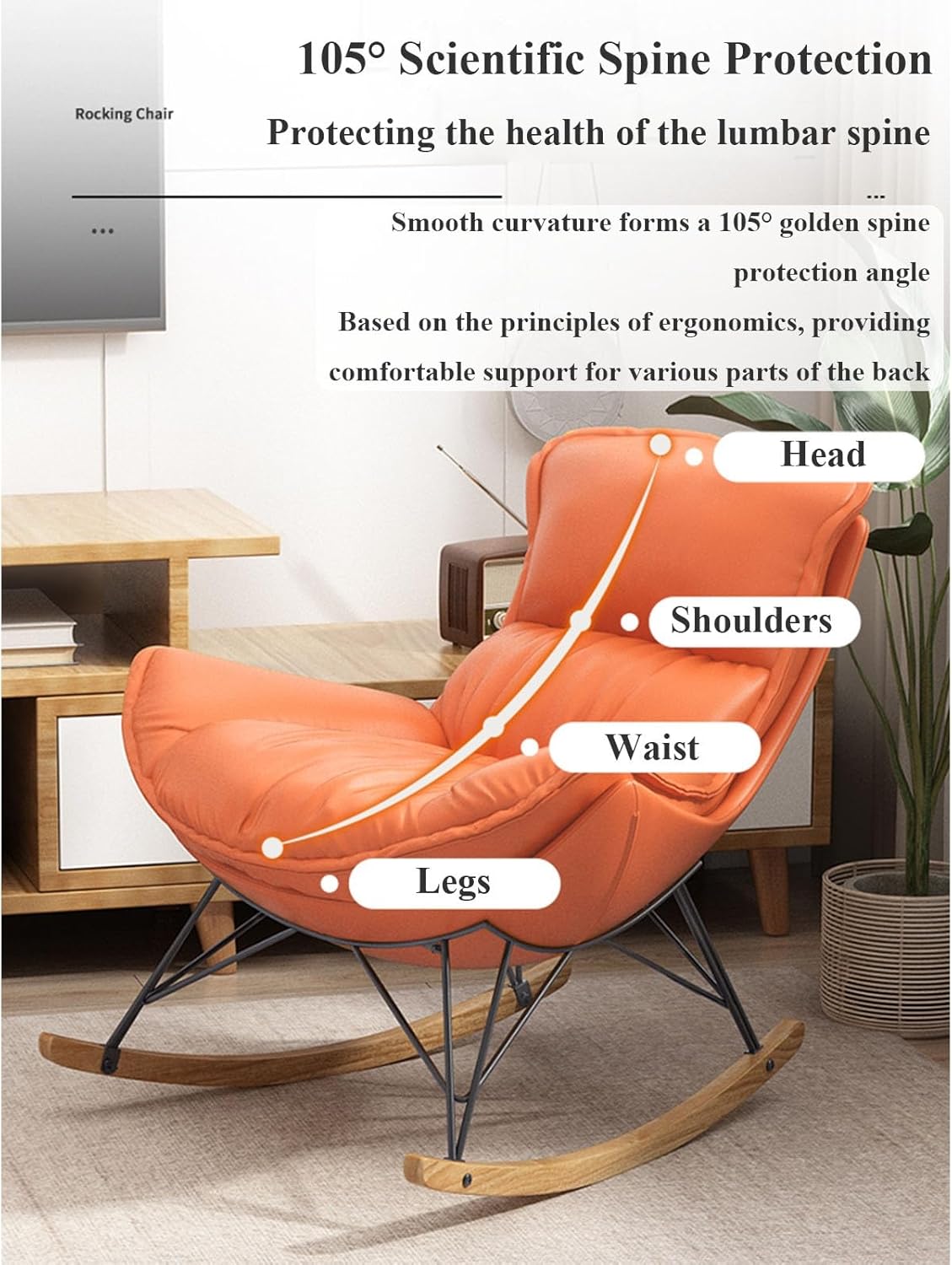 Comfy Living Room Chairs,Outdoor Patio Furniture,Patio Chairs,Rocking Chair,Patio Chairs,Comfy Chair for Bedroom,Chairs Living Room,Recliner for Living Room, Nursery, Bedroom (Color : Gray)