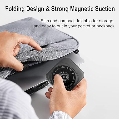 Miniatura 7 de Upgrated - Estación de carga inalámbrica 3 en 1, plegable, cargador inalámbrico rápido, soporte de carga magnética para iPhone 16 15 14 13 12 Pro