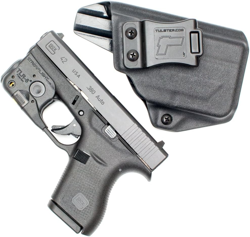 Tulster IWB Profile Kydex Holster in Right Hand fits: Glock 42 | TLR-6 Light-Bearing Inside The Waistband Appendix Concealed Carry