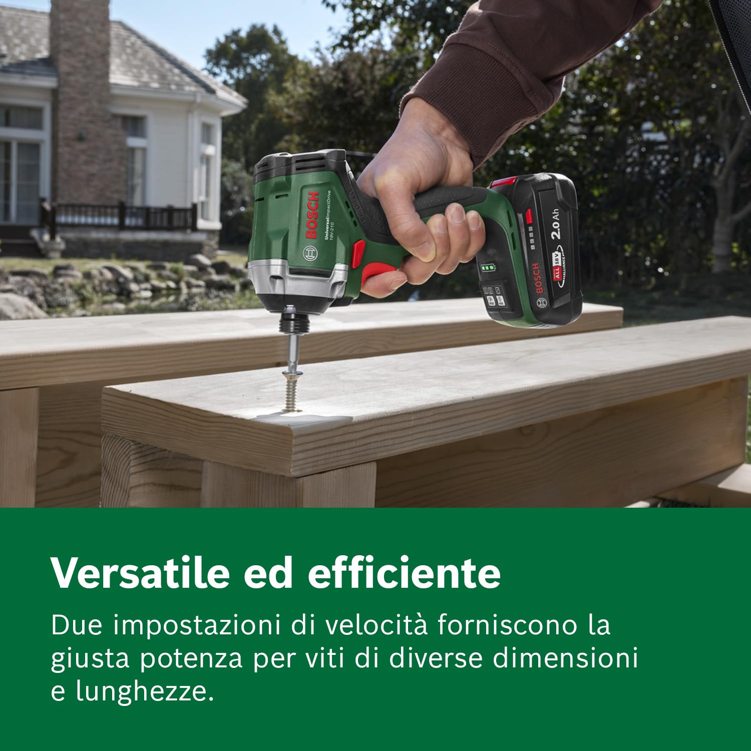 Bosch 18V System Avvitatore a massa battente a batteria UniversalImpactDrive 18V-210 (avvitatore a massa battente potente e compatto per la lavorazione del legno)