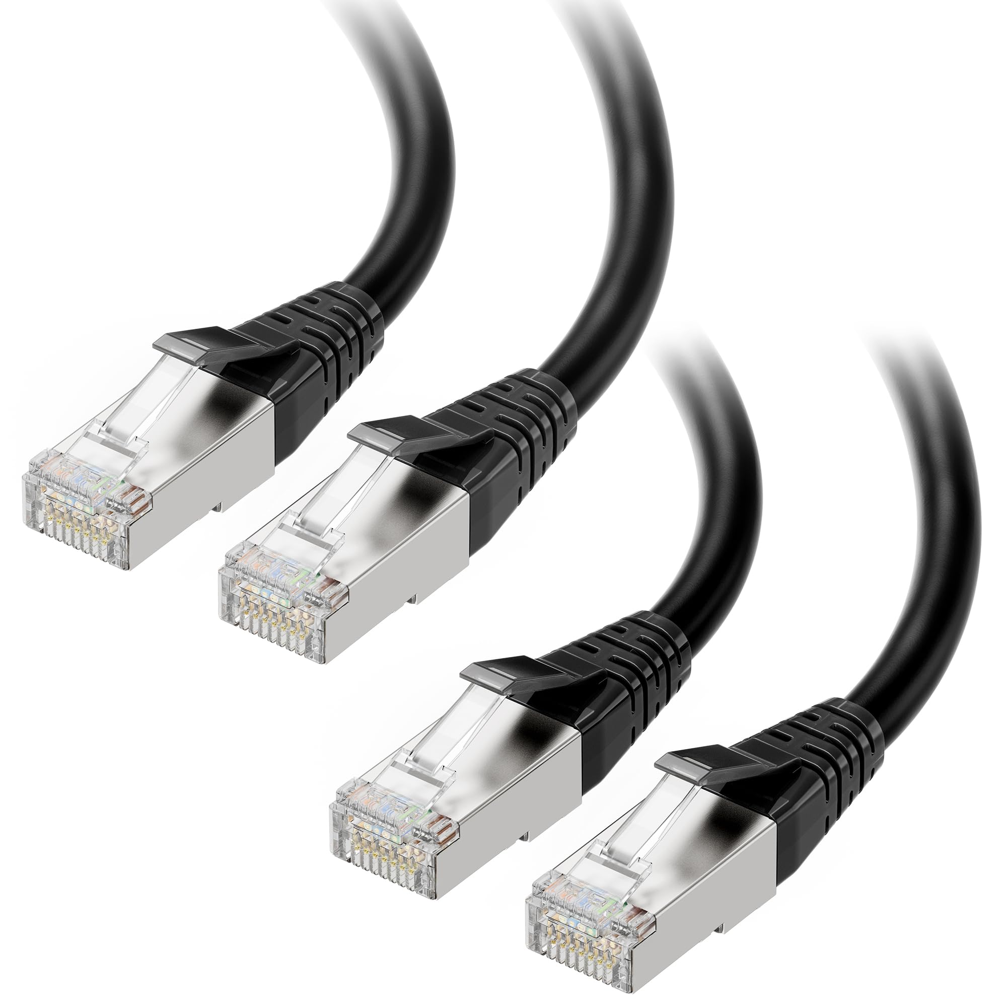 Cable Matters [Cat8 Certified 2-Pack 40Gbps Shielded Cat 8 Ethernet Cable - 5ft, 2000Mhz Category 8 Ethernet Cord, Cat8 Cable for Gaming, Black