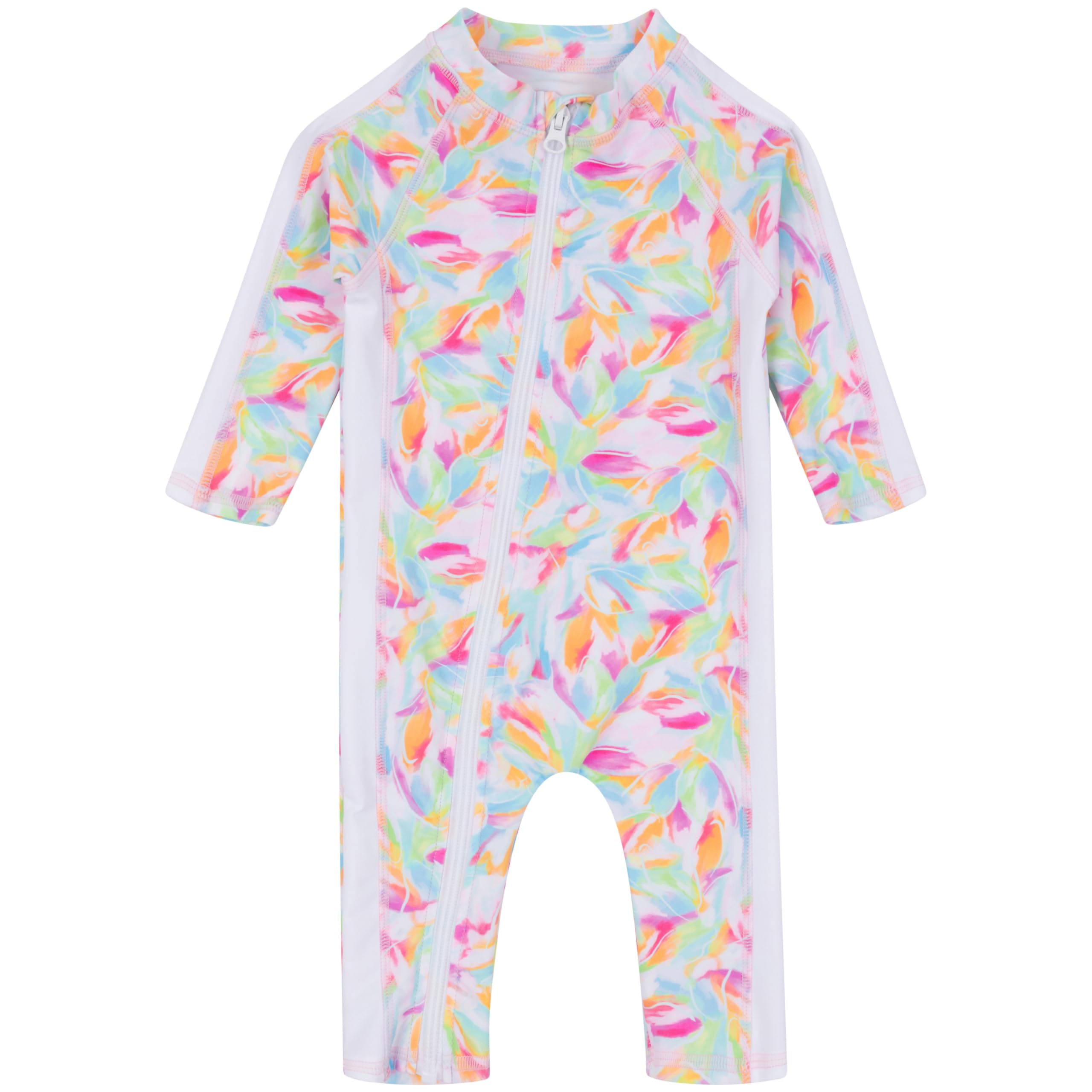 SwimZip UPF50+ Girls' Long Sleeve One Piece Swimsuit, Kids Bathing Suit