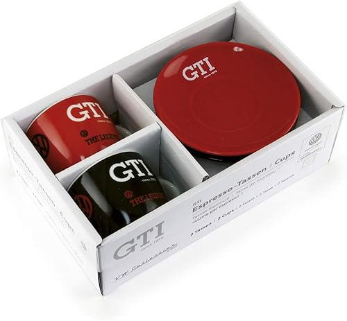 Miniatura 5 de BRISA VW Collection - Juego de tazas de café expreso Volkswagen, diseño GTI (The LegendRed & Black2 piezas3.4 fl oz3.4 fl oz)