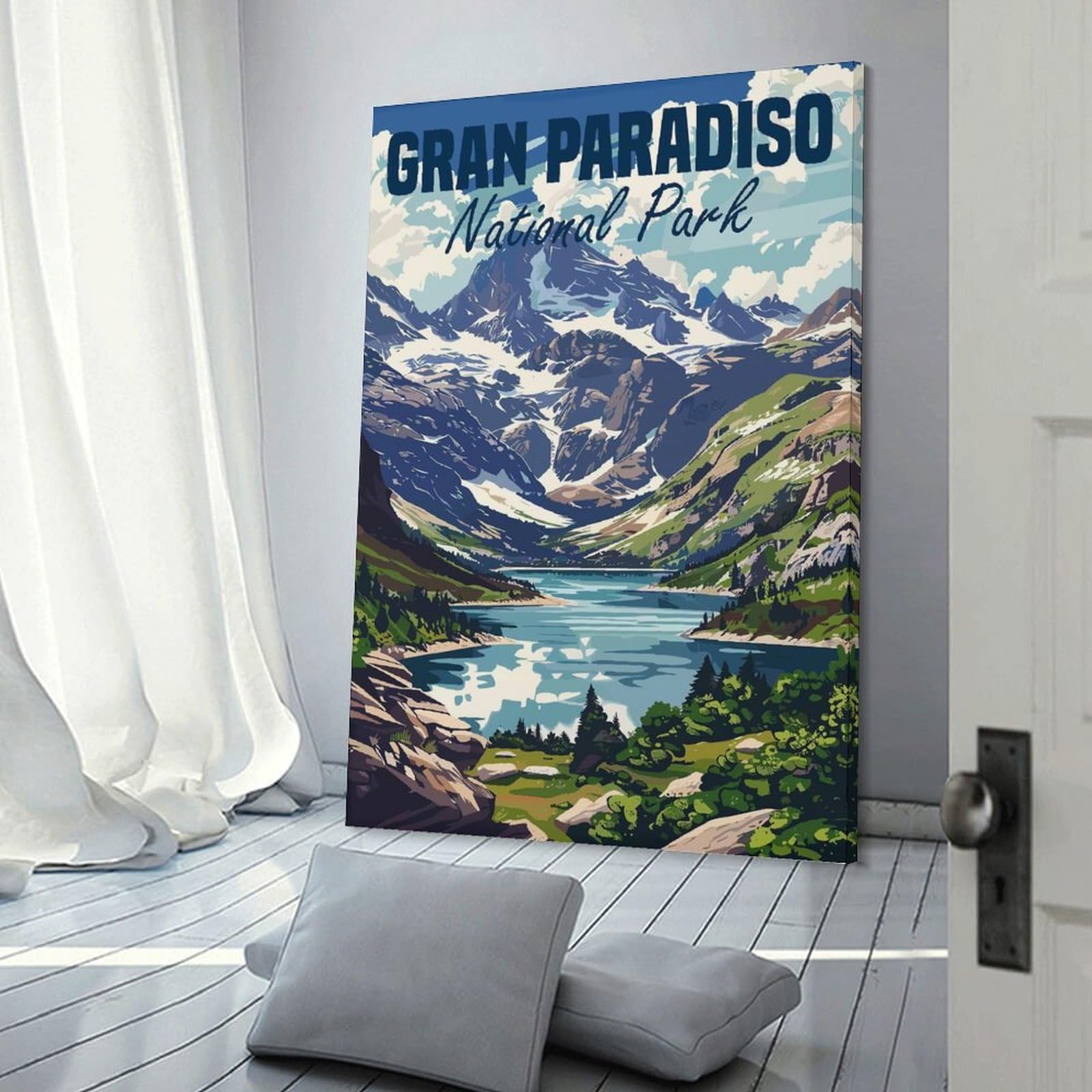 Junmoney Decorative Canvas Print Gran Paradiso Italy, 08x12inch(20x30cm), for Living Room, Bedroom Or Home Office, Home Decor Gift with Stylish Appeal
