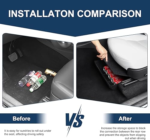 Miniatura 9 de KUNIST Caja organizadora de almacenamiento debajo del asiento para Tesla Modelo Y 2021-2023, organizadores de coche y caja de almacenamiento de