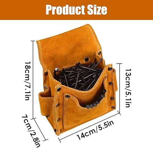 Miniatura 2 de Riñonera profesional para herramientas de uñas, bolsa de herramientas de cuero para electricistas, bolsa de cinturón de herramientas de construcción