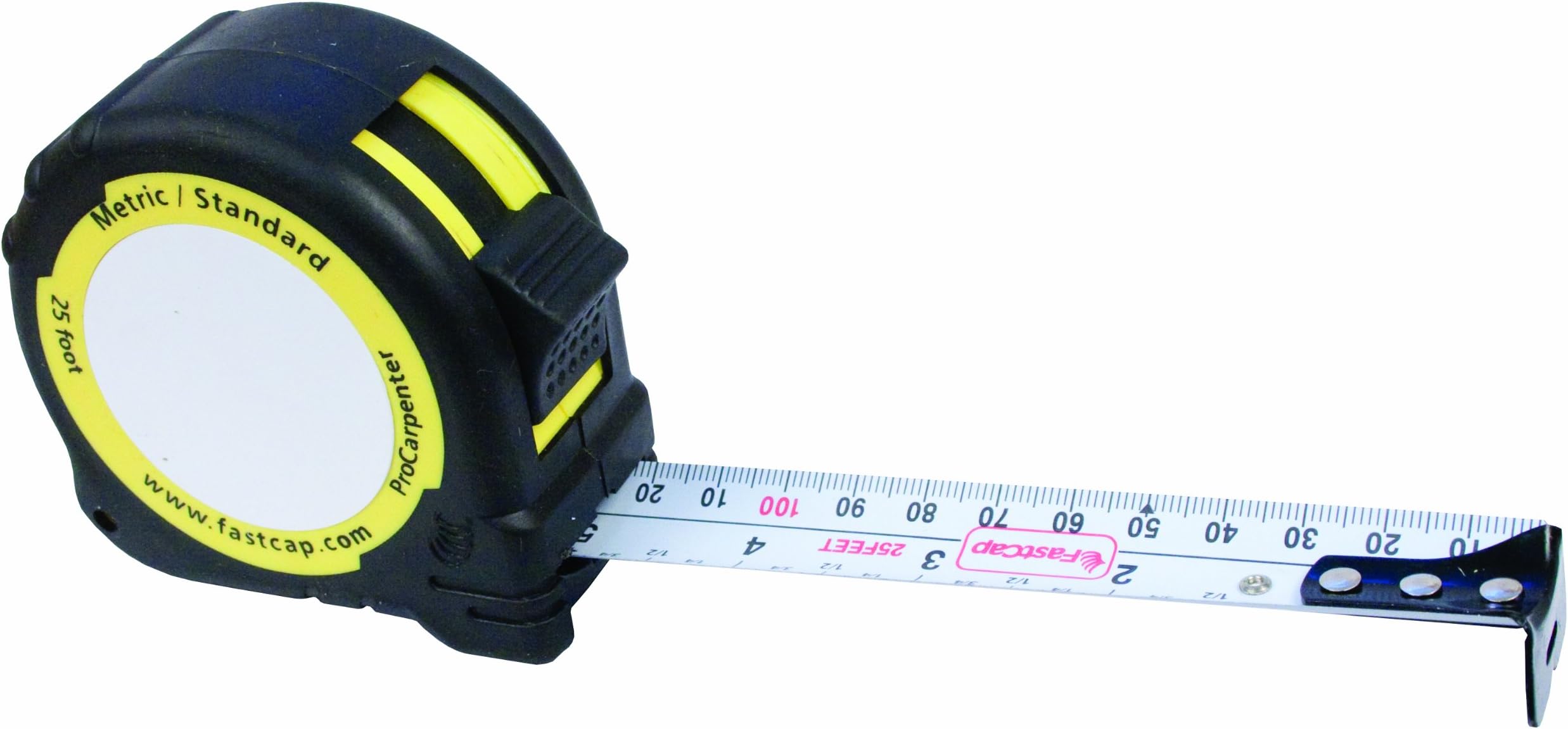 PMS-25 LaserJamb ProCarpenter PMS25 Pad Metric Standard Tape Measure Black Rubber case, Yellow Accent