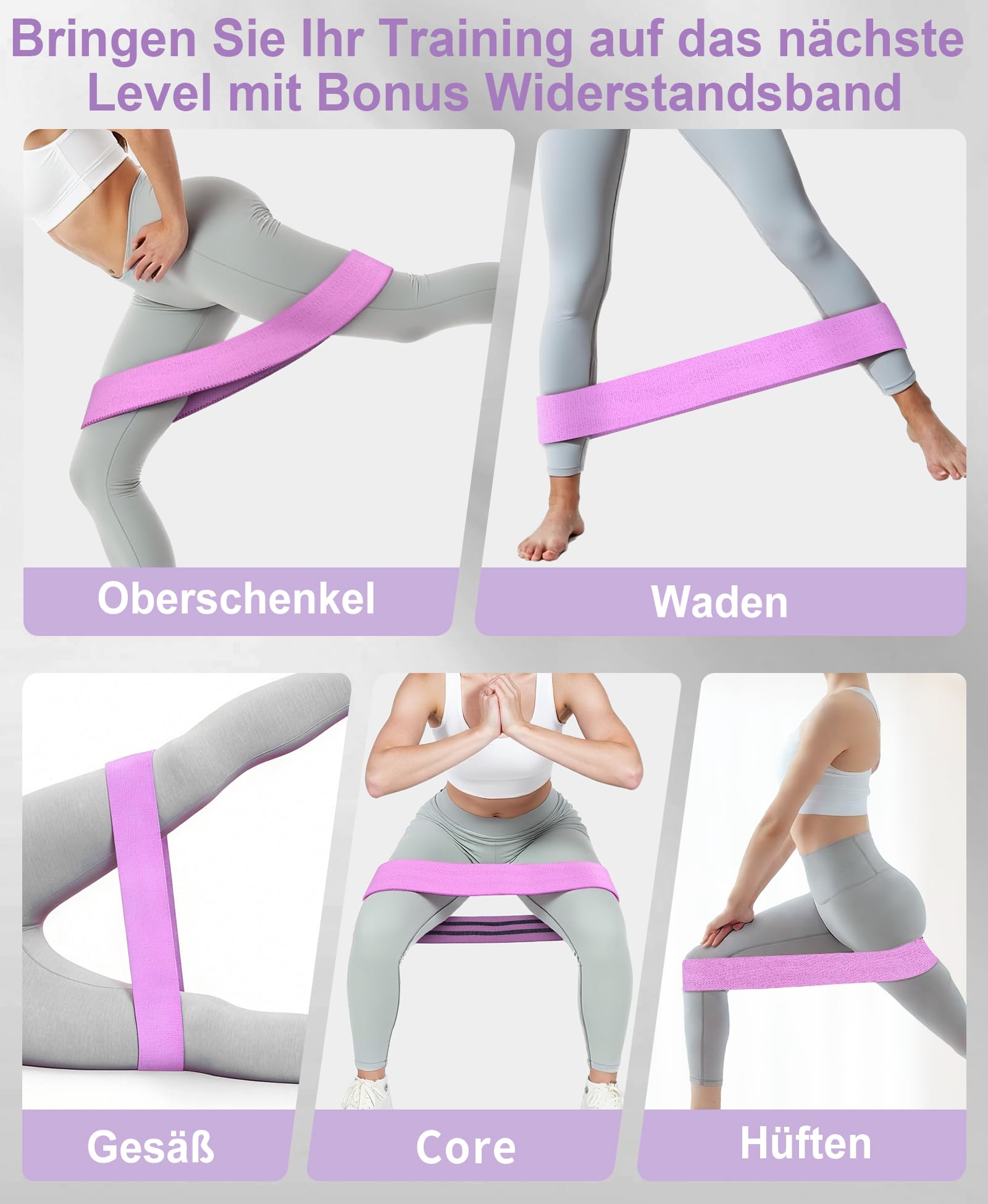 Oberschenkeltrainer Beinpresse für Zuhause 6.8-31.8kg Beckenboden Trainingsgerät Beintrainer für Damen/Herren, Kegel Beckenbodentrainer für Postpartum Erholung mit Widerstandsband
