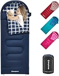 KingCamp Enfants Sac de couchage Flannel en peluche Temps froid 3-4 Saison sac de couchage pour adolescents Enfants Garçons Filles Camping Randonnée Backpacking, Hydrofuge Légèreté & Compact