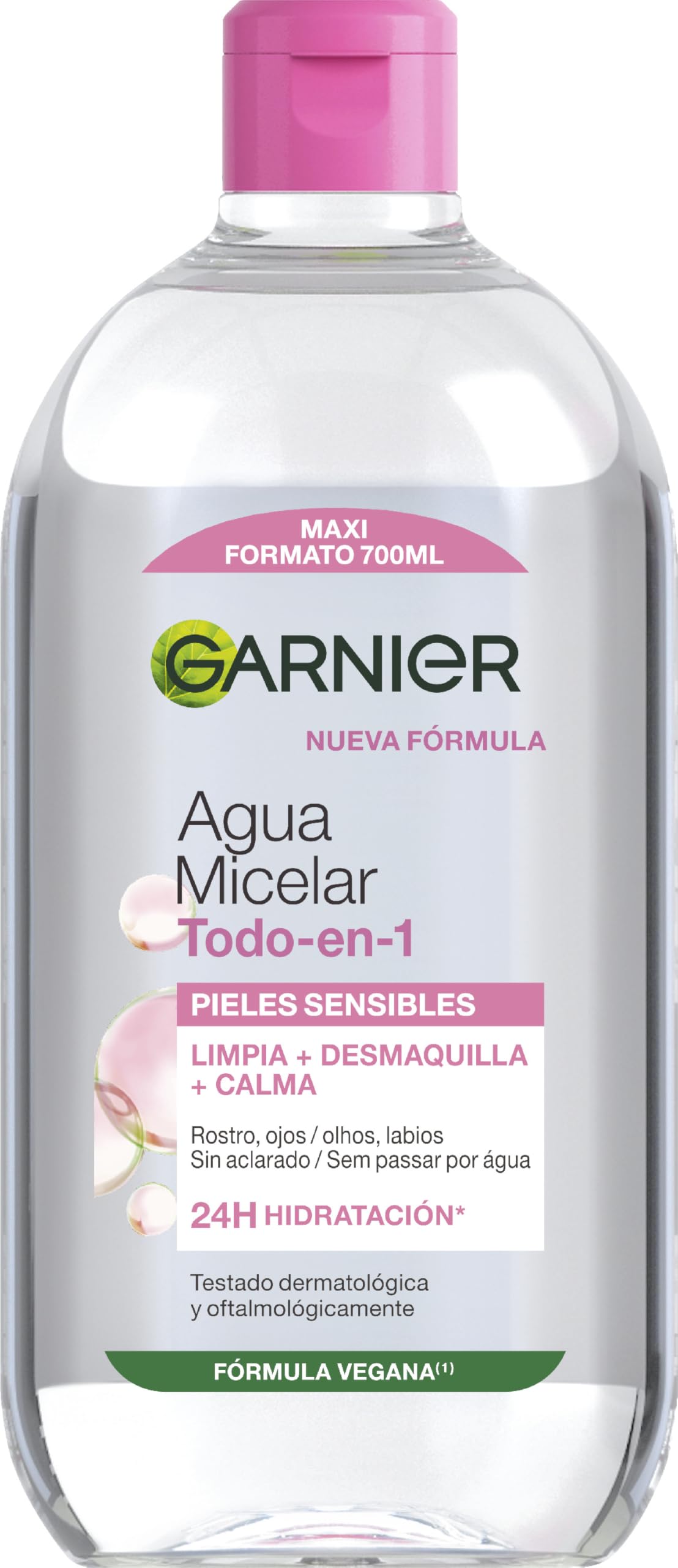 Garnier Skin Active, klasyczna woda micelarna typu all-in-one, środek do usuwania makijażu, płyn do mycia twarzy, ust i oczu, bez spłukiwania, dla wszystkich rodzajów skóry, format maxi, 700 ml