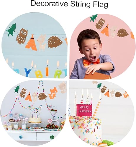 Miniatura 9 de 2 pancartas creativas colgantes de animales para decoraciones de fiesta de cumpleaños, fácil de instalar, reutilizables, banderines de dibujos