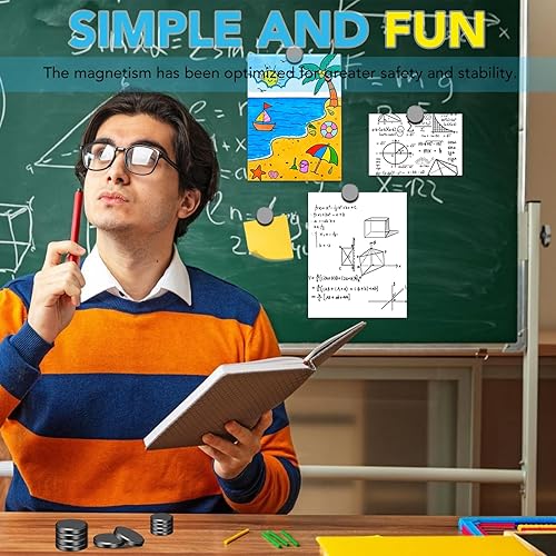 Miniatura 6 de TRYMAG 300 imanes de cerámica para manualidades, pequeño disco redondo de 0.709 in (0.709 pulgadas) con respaldo adhesivo, imanes industriales de