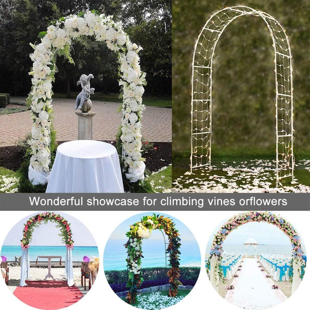 Metal Arch Wedding Garden 94.5 inch H x 55 inch W Assemble Freely for Various Climbing Plant Roses Vines Bridal Party Decoration Pergola Arbor,White