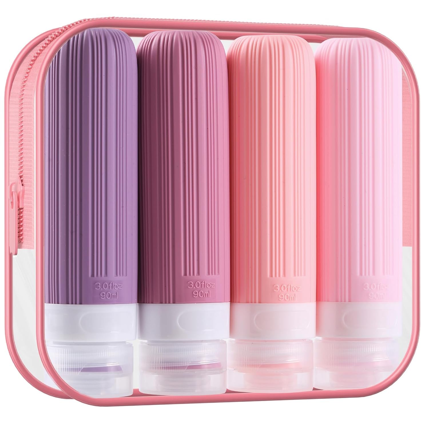 QUICK5 Silicone Travel Bottles For Shampoo, Gel, Conditioner, Body Wash - 90 ml Travel Essentials For women Lotion Storage Empty Bottle Travel Accessories Multicolor Set of 4-image-19