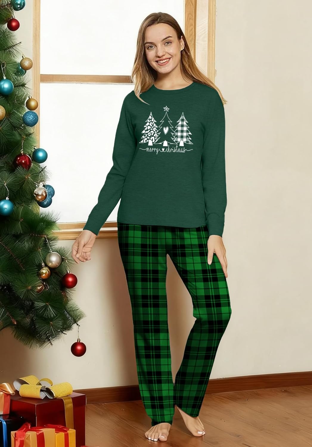 MEESHEEP Christmas Pajamas for Women: Xmas Pj Sets With Long Pant Holiday Party Long Sleeve Sleepwear Set - Image 7