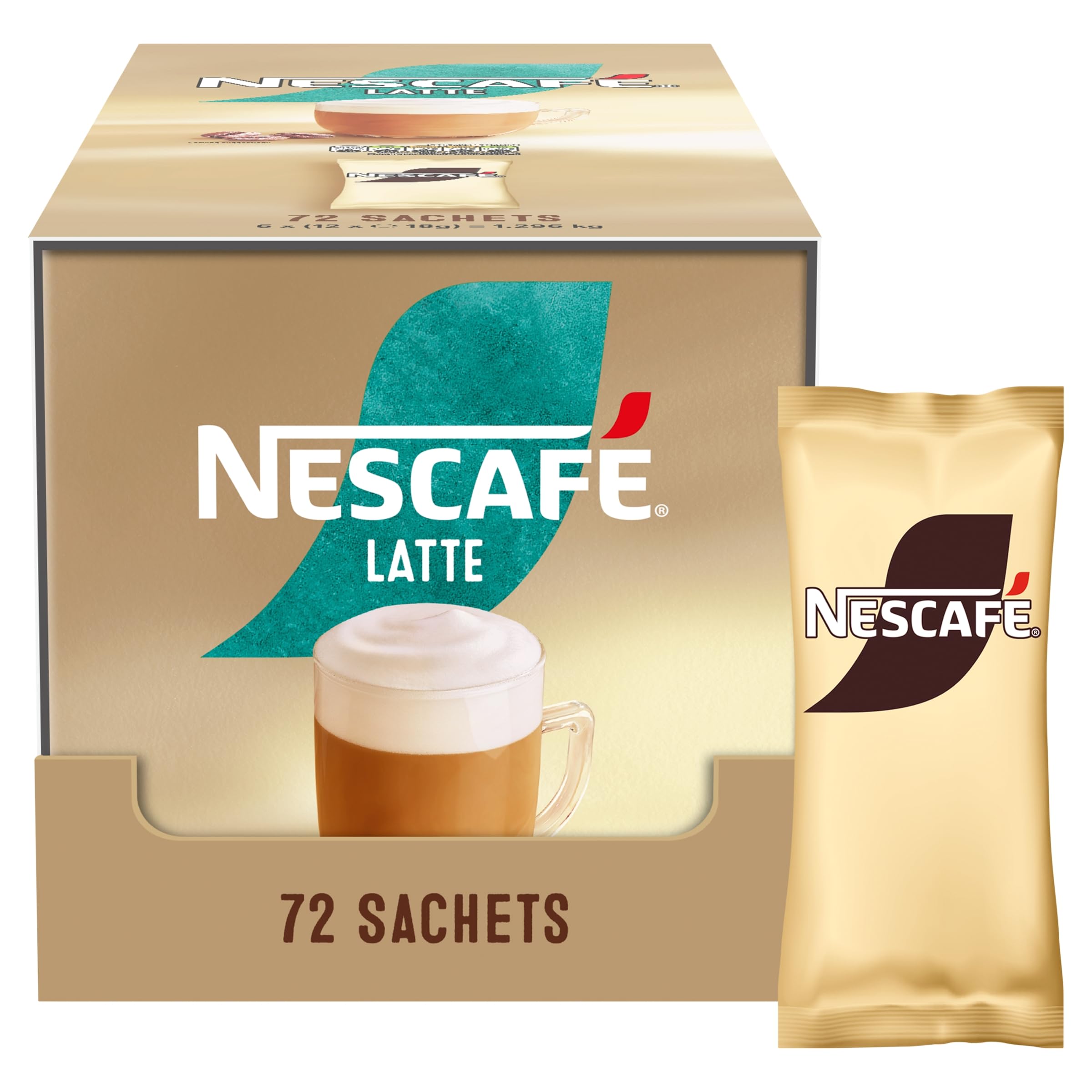 Nescafe Latte Coffee Instant Smooth Drink Add Water  Sachets Pack Of 2 X 72x18g