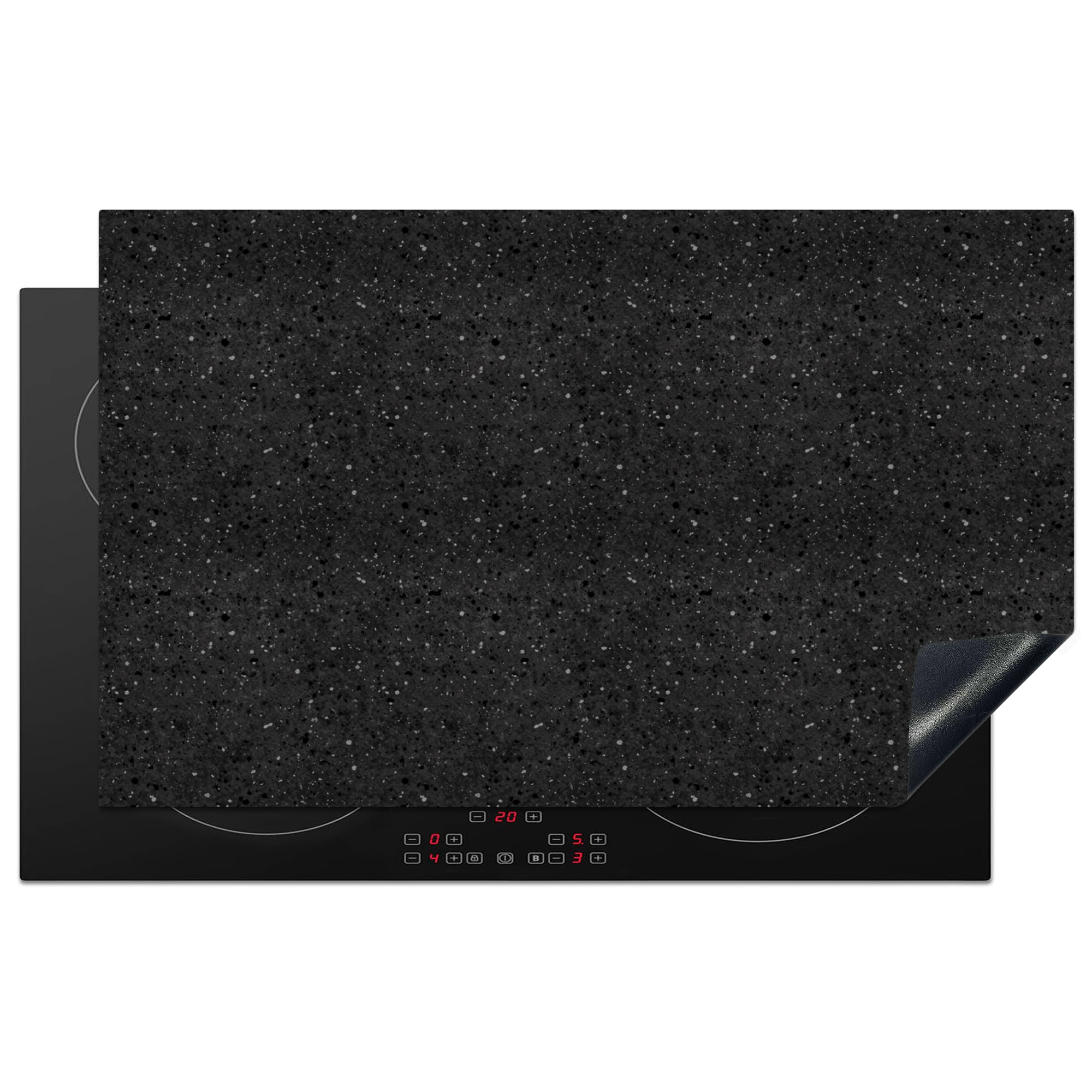 KitchenYeah© Induction Hob Cover Protector Mat 20.5"x33.5" / 85x52 cm Kitchen Universal Ceramic Covers for Electric Cookers Vinyl Granite - Black - Grey