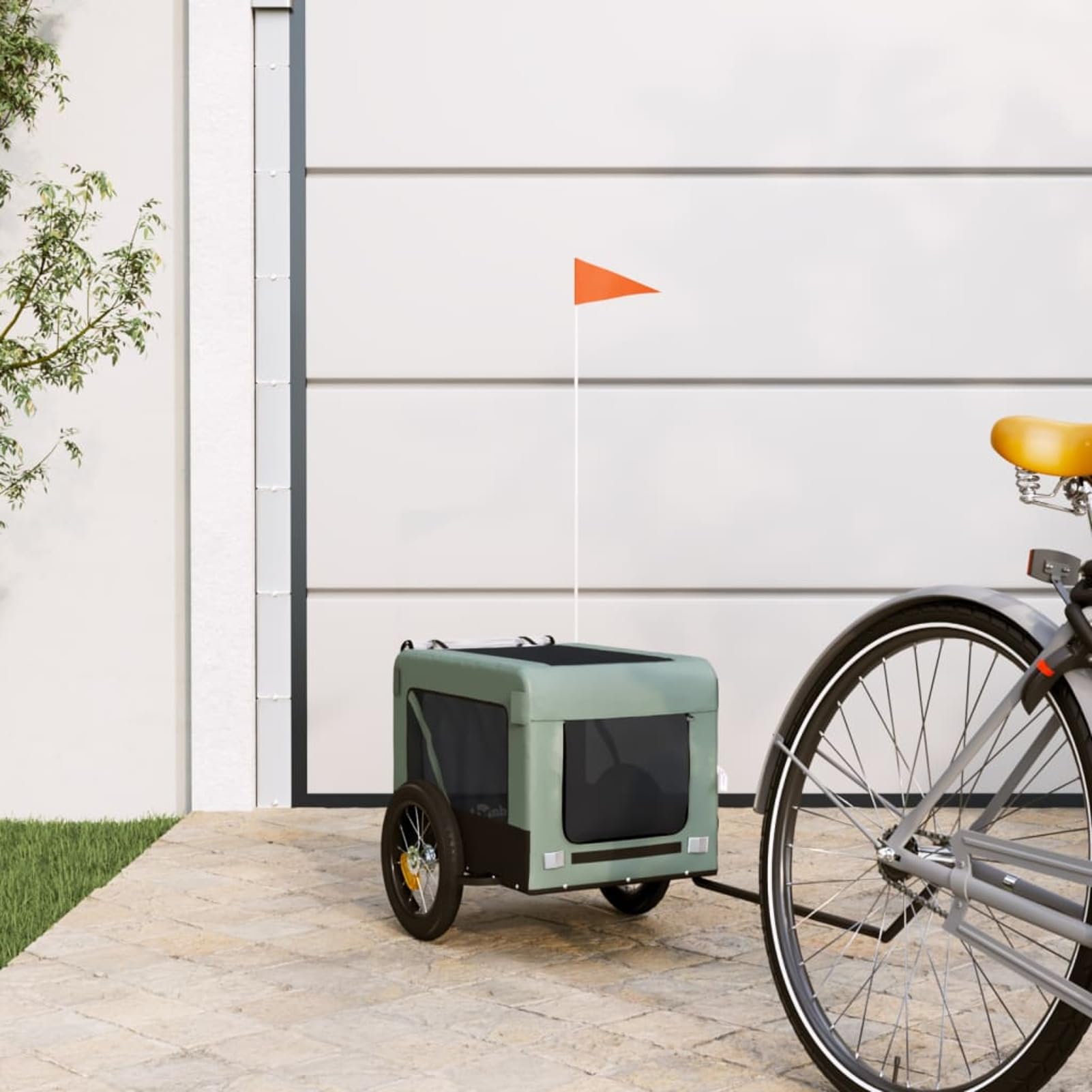 Vopese Pet Bike Trailer, Foldable Pet Pushchair with Oxford Fabric and Iron Frame Type 1 for Dogs and Small Pets