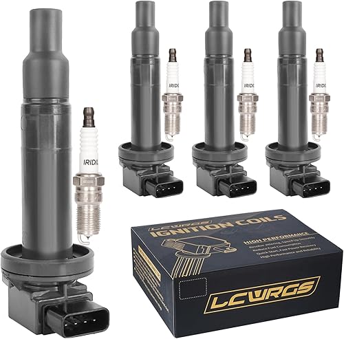 Miniatura 1 de Juego de 4 bobinas y bujías 1.5L L4 Toyota Prius Echo Yaris Scion XA XB 2001 2002 2003 2004 2005 2006 2007 2008 2009 Combo de bobina de encendido y