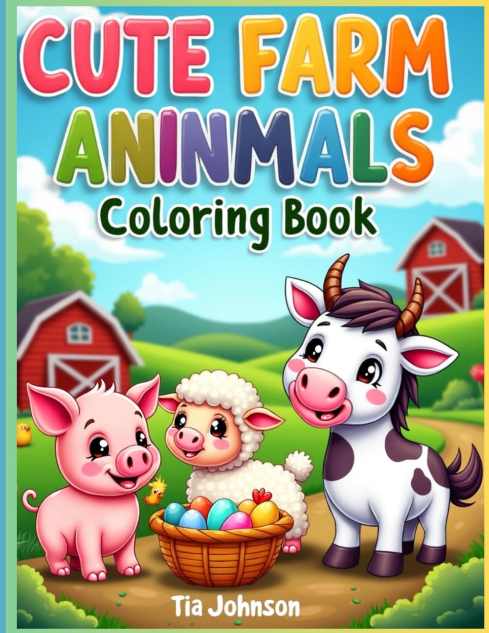 Cute Farm Animals Coloring Book