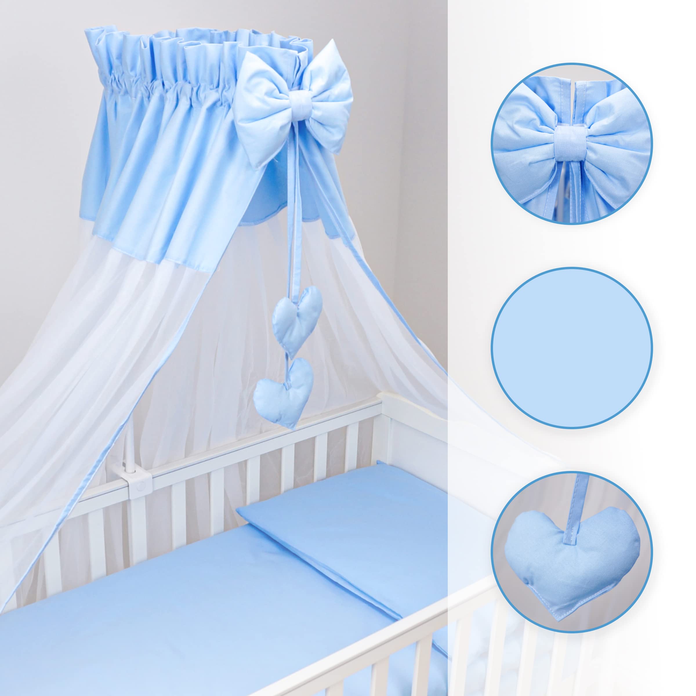 Baby Comfort Dosel de Gasa para guardería o Cuna 370 x 180 cm (Color Azul)