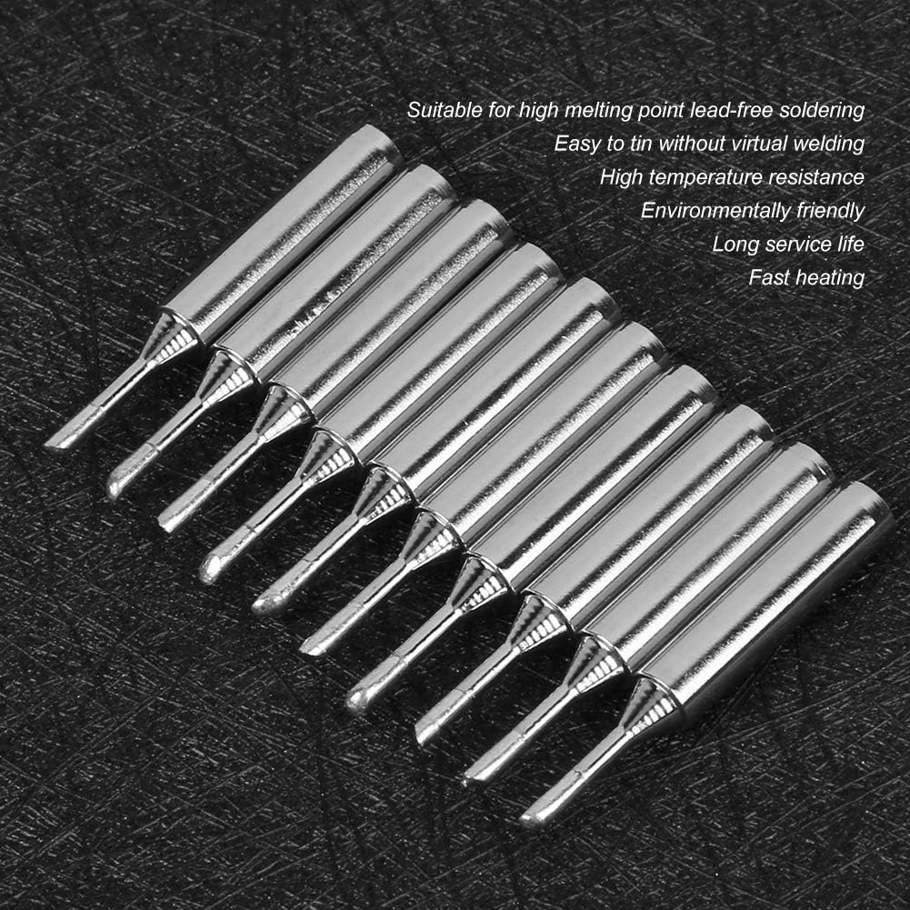 Solder Iron Tips, Replacement Soldering Tips, 10Pcs Solder Iron Tip, Brass Internal Heating Soldering Conical Tip 900M‑T‑2C