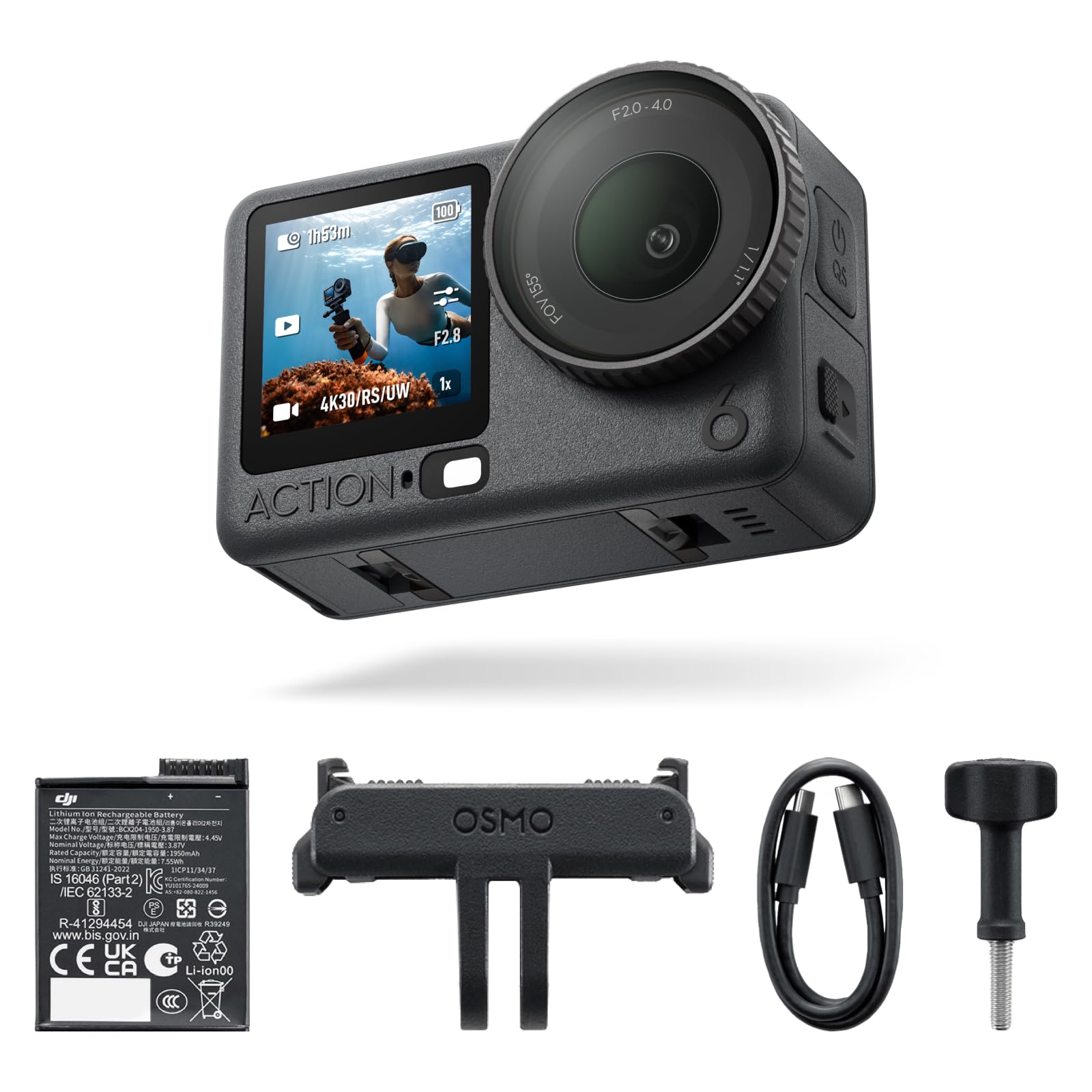 DJI Osmo Action 6 Essential Combo, 8K Action Camera for Quick Start