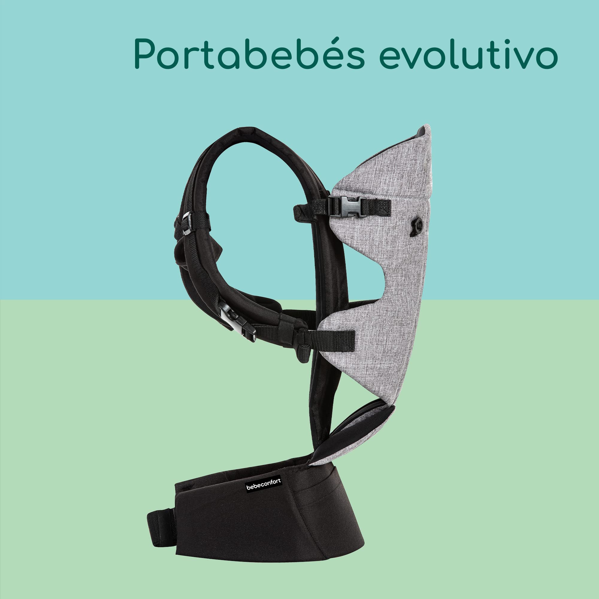 Bebeconfort Go4 Portabebés Ergonómico, regulable en 4 posiciones: frente a la mamá y de cara a la calle, de espaldas y de lado, para bebés desde el nacimiento hasta 15kg, Color gris oscuro — view 3
