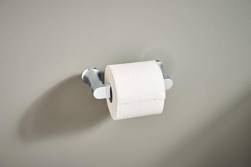 Miniatura 7 de Moen Genta LX Soporte de papel higiénico giratorio de montaje en pared, moderno, cromado, para baño, BH3808CH