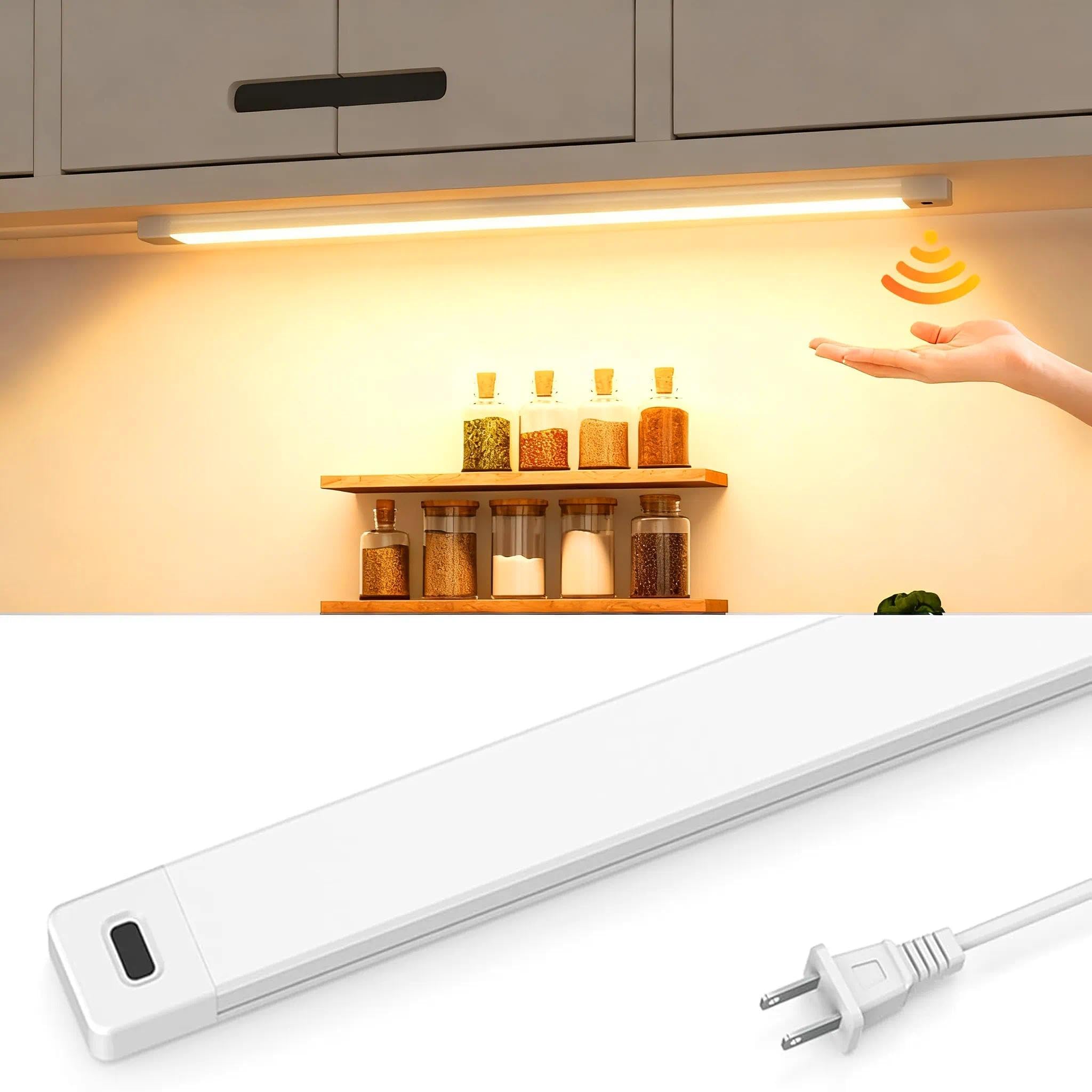 MYPLUS 16 Inch Under Cabinet Lights with Hand Wave,Plug and Play