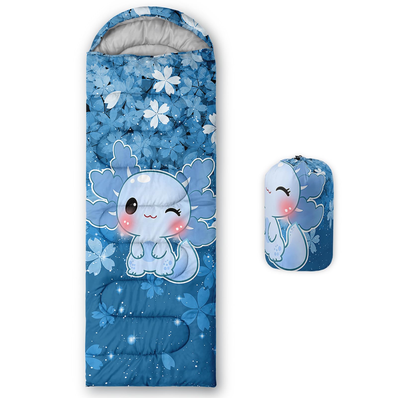 QOOMO Ball Flower Camping Sleeping Bags,3 Season Warm &amp; Cool Weather,Lightweight,Waterproof Sleeping Bags for Adults &amp; Kids,Traveling,and Outdoors,Camping Gear Equipment