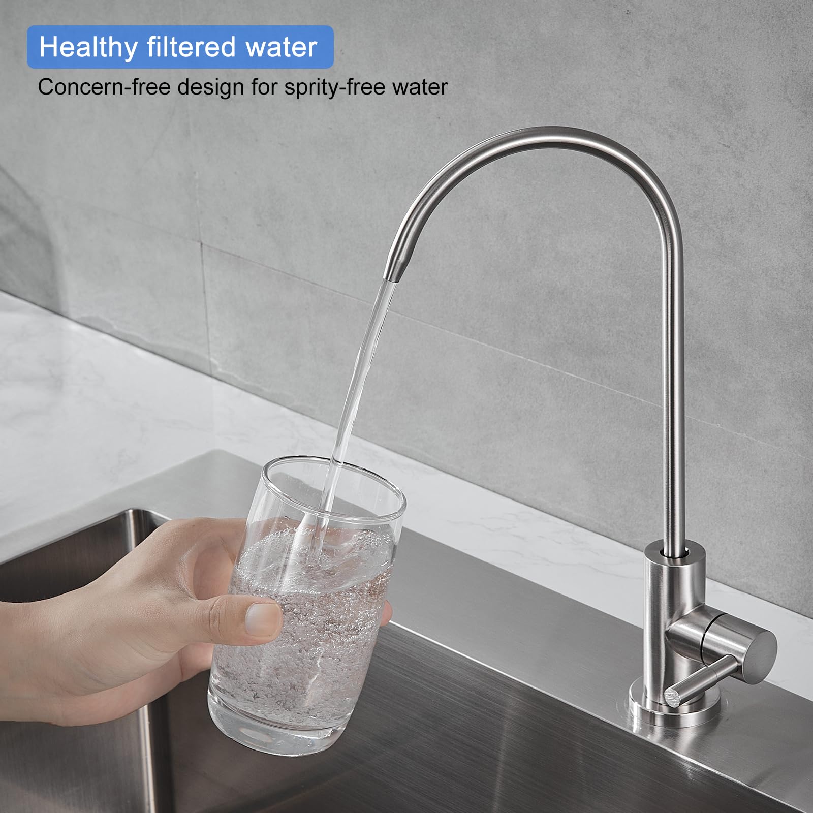 KEOKBON 304 Stainless Steel Drinking Water Tap, 100% Lead-Free RO Filter Faucet - Image 3