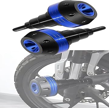 2Pcs Motorcycle Modified Exhaust Anti-Fall Stick for Benelli TNT 125 2020, Engine Anti-Collision Protection Ball Protection Bar Frame Slider Crash Protector,A Blue