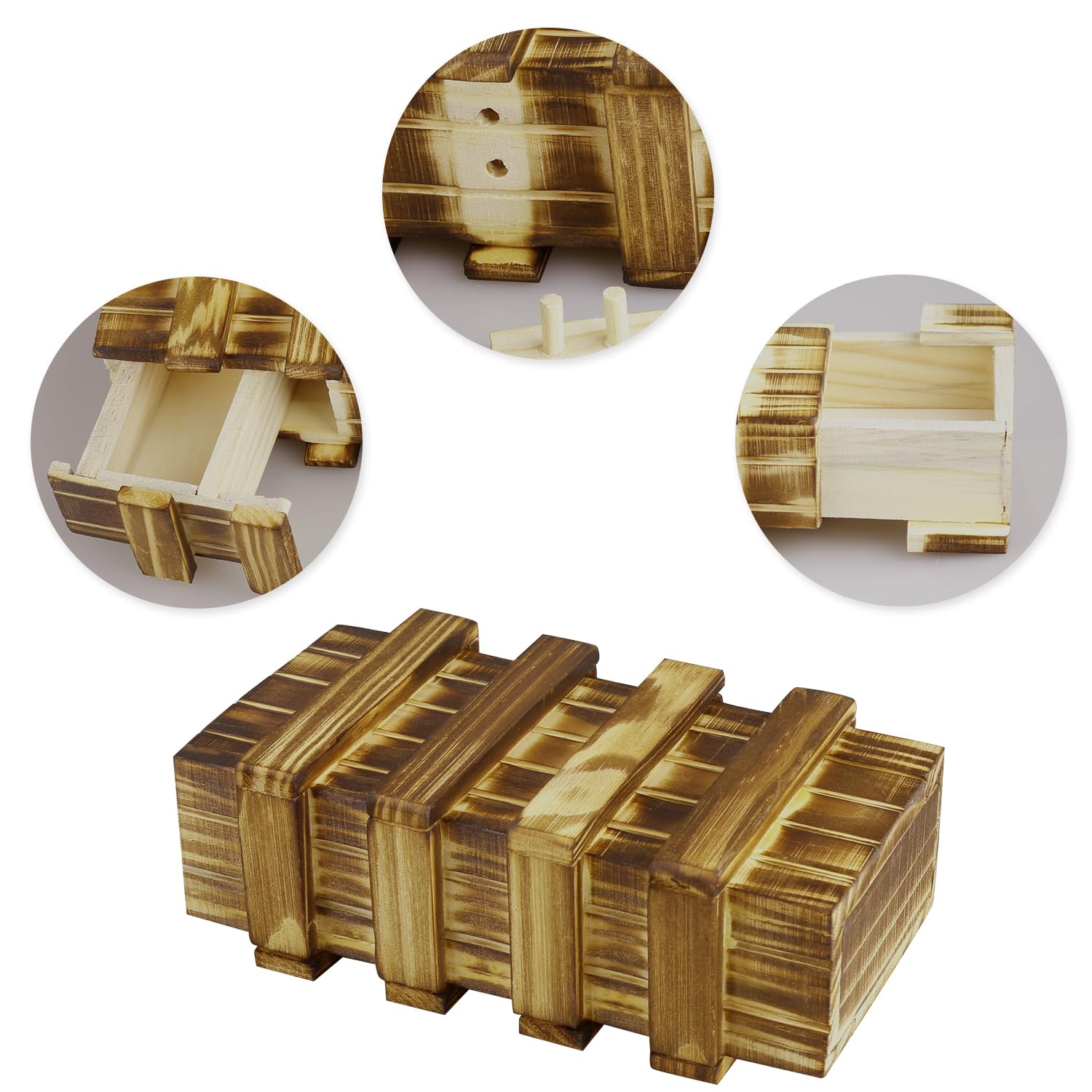 Rumyve Lock Box Jigsaw Safe Box,Magic Puzzle Box,Wooden Puzzle Boxes with Hidden Compartments,Wooden Box for Kids Adults Hmltd - Image 3
