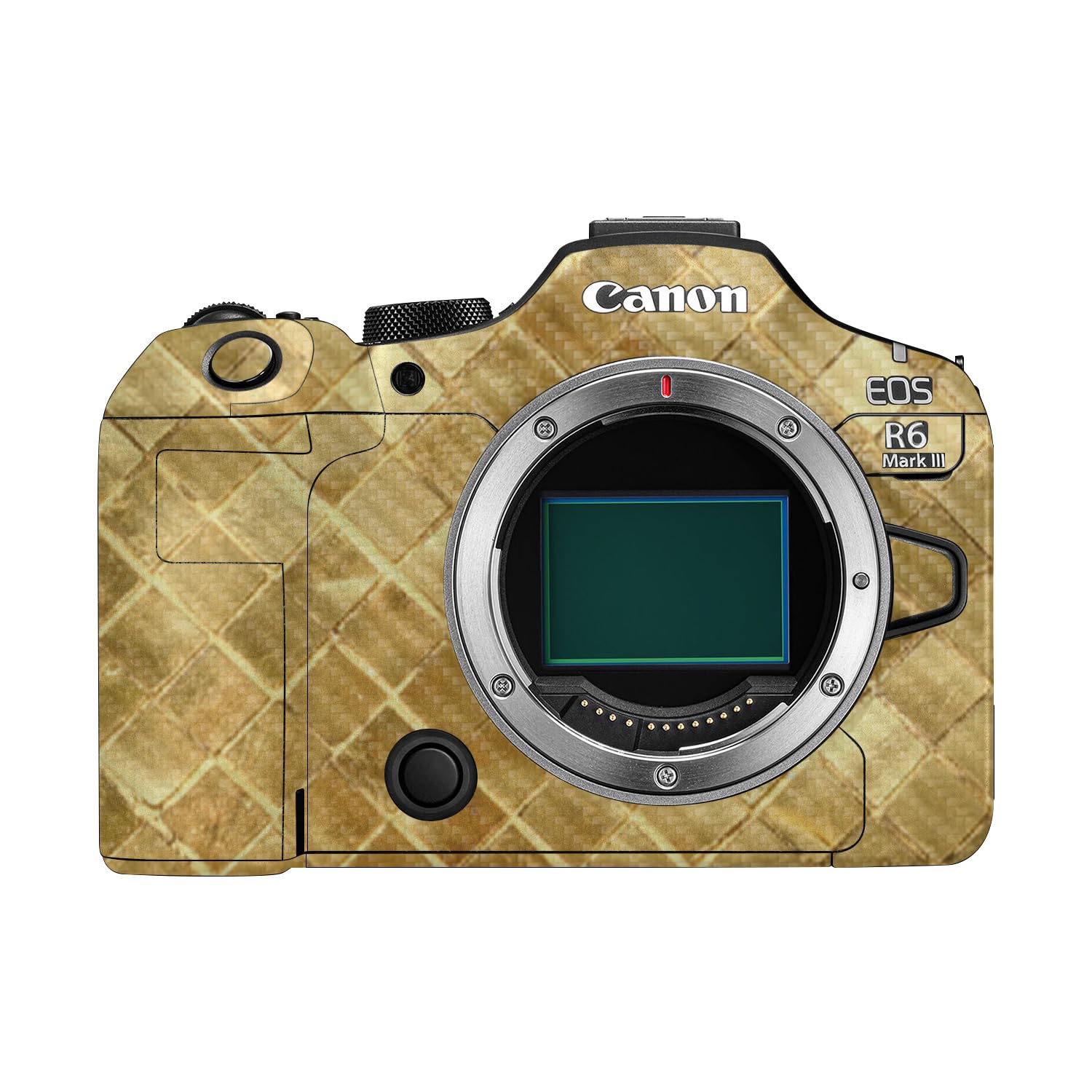 Carbon Fiber Camera Skin Compatible with Canon EOS R6 Mark III (2025) - Gold Tiles - Premium 3M Vinyl Protective Wrap Decal Cover - Easy to Apply | Crafted in the USA by MightySkins