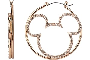 Disney BaubleBar Delicate Mickey Mouse Drop Hoop Earrings in Gold