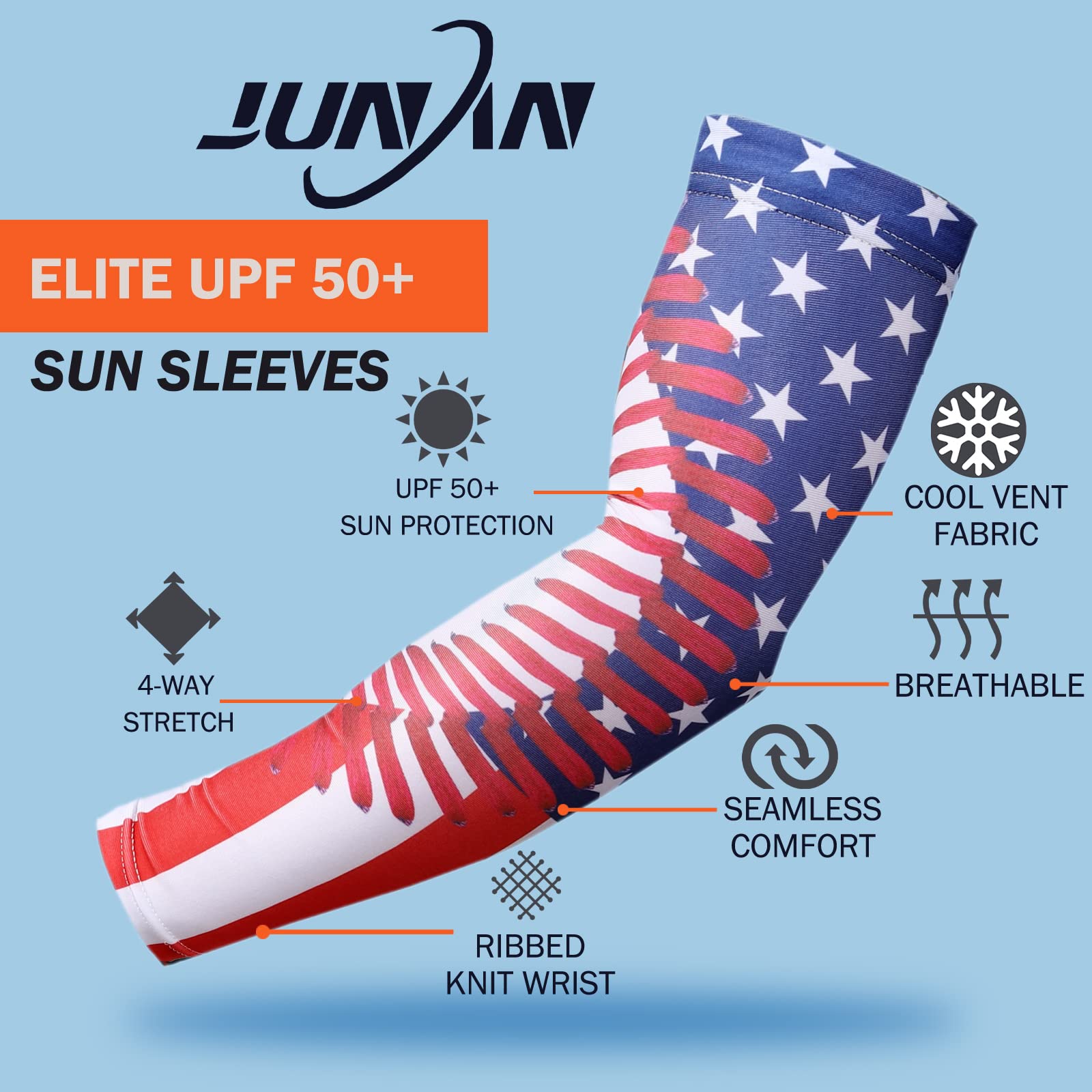 Sports Compression Arm Sleeves 1 Pair Moisture Wicking UV Protection Cooling or Warmer Non Slip Cover Arm Sleeve for Men Women Kids Baseball Football Basketball Volleyball - Image 2