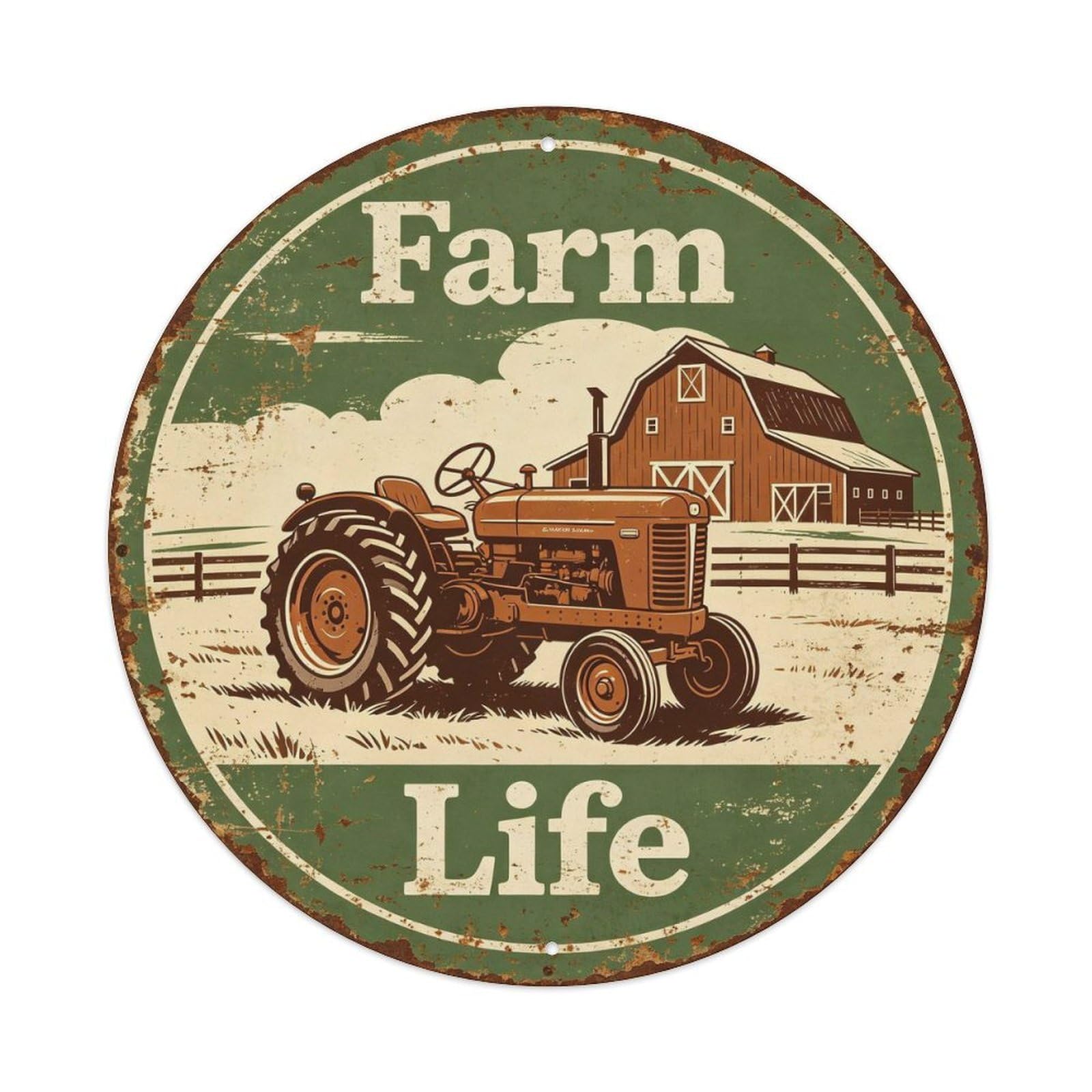 Vintage Farm Tractor Farm Life Metal Tin Sign Plaque