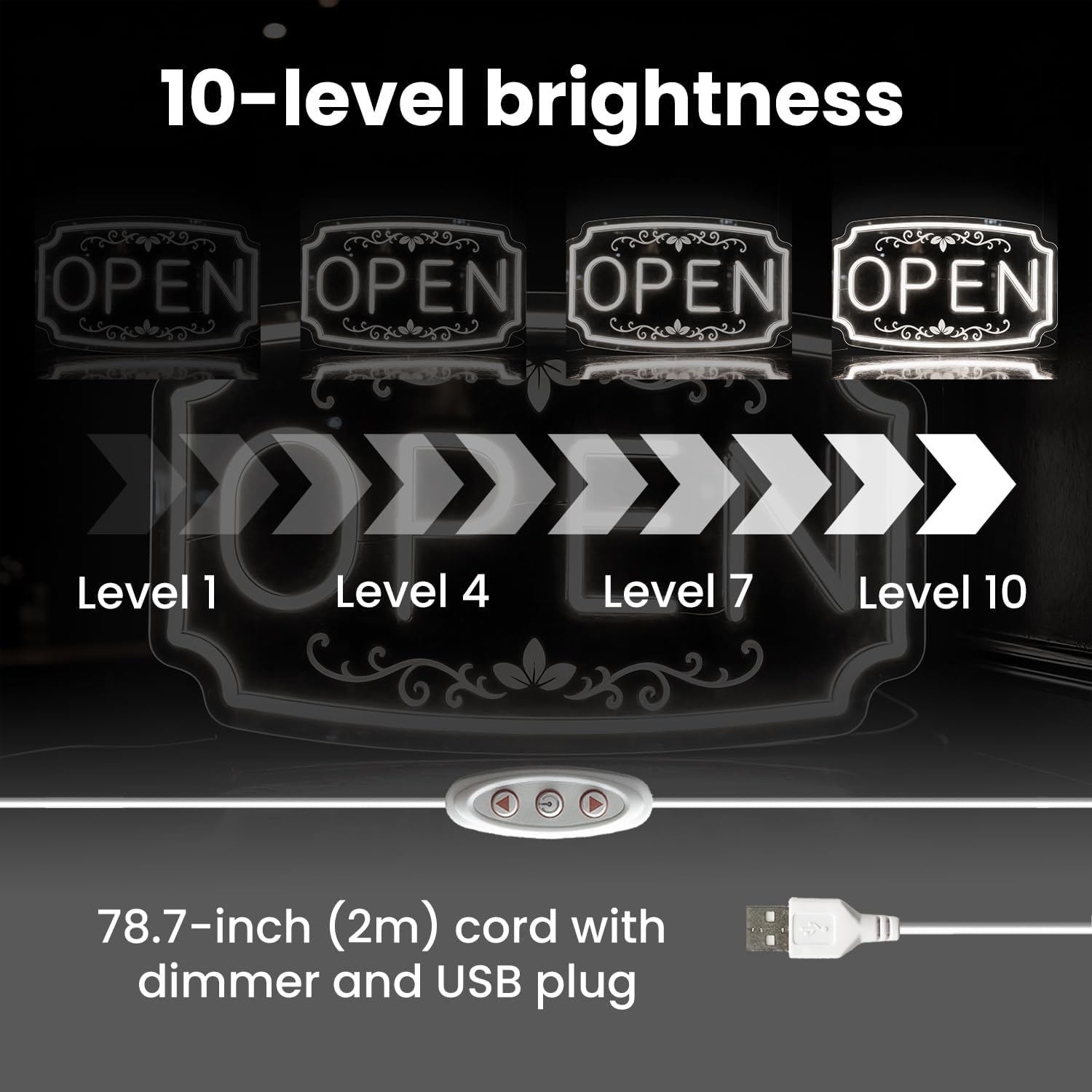 LED Neon Open Signs for Business Window Wall Door, Light Up Open Lights Sign for Bar Coffee Restaurant Barber Salon Club Retail Commercial Wall Decor - Image 6