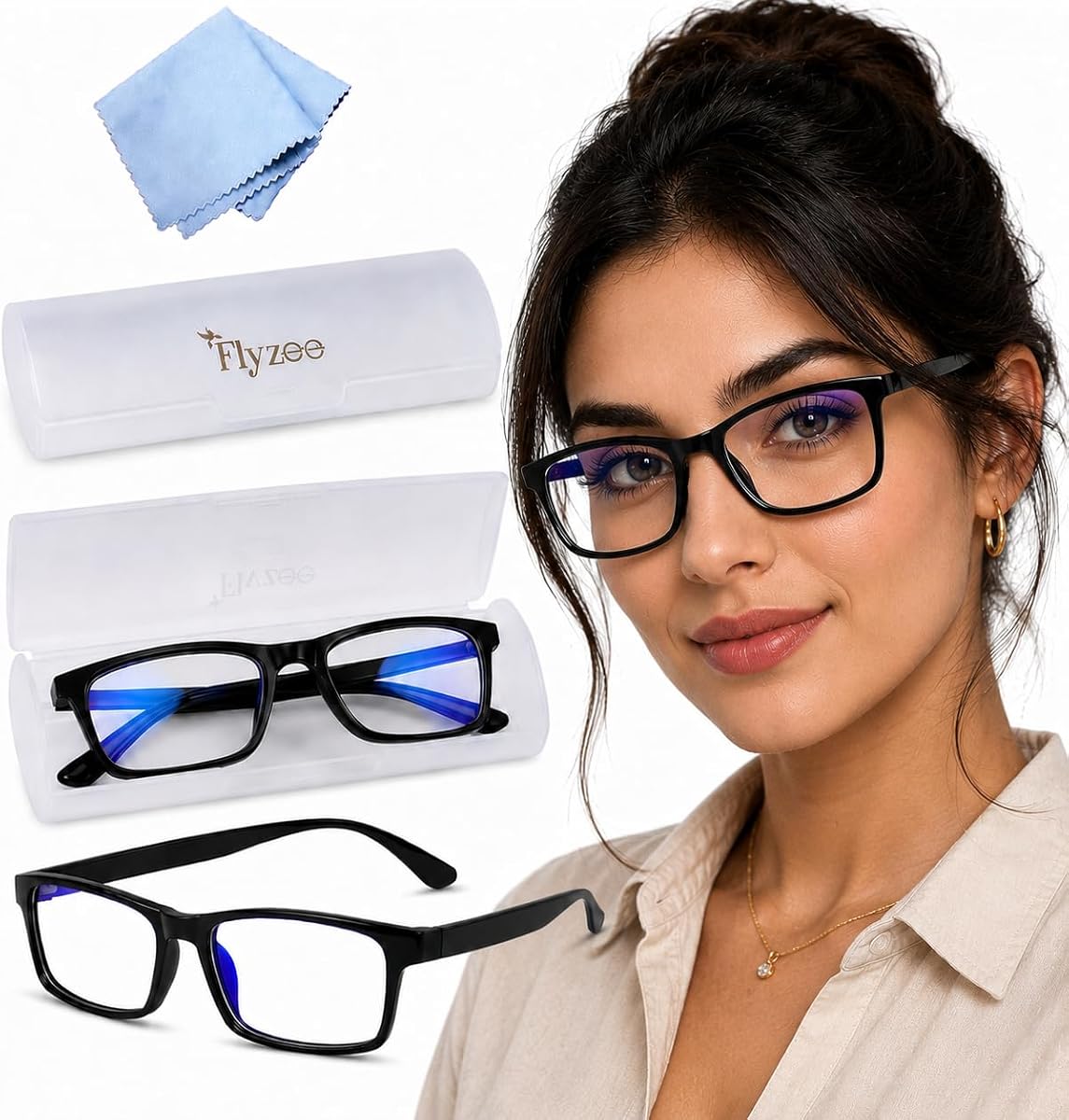 One Power Auto-Adjusting Reading Glasses, HD Vision Lenses with Variable Focus +0.5 to +2.5, Lightweight Flexible Frame for Men and Women