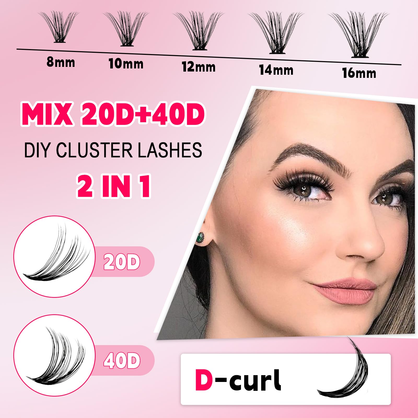 RITALASH Lash Extension Kit 400Pcs,DIY Individual Lashes Clusters Kit,Lash Bond And Seal,Lash Remover For Eyelashes Extensions (20D+40D Cluster Kit) - Image 3
