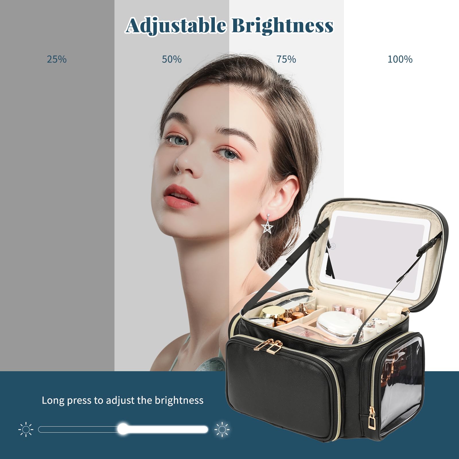 Grande Trousse de Maquillage, Trousse de Maquillage Portable de Voyage