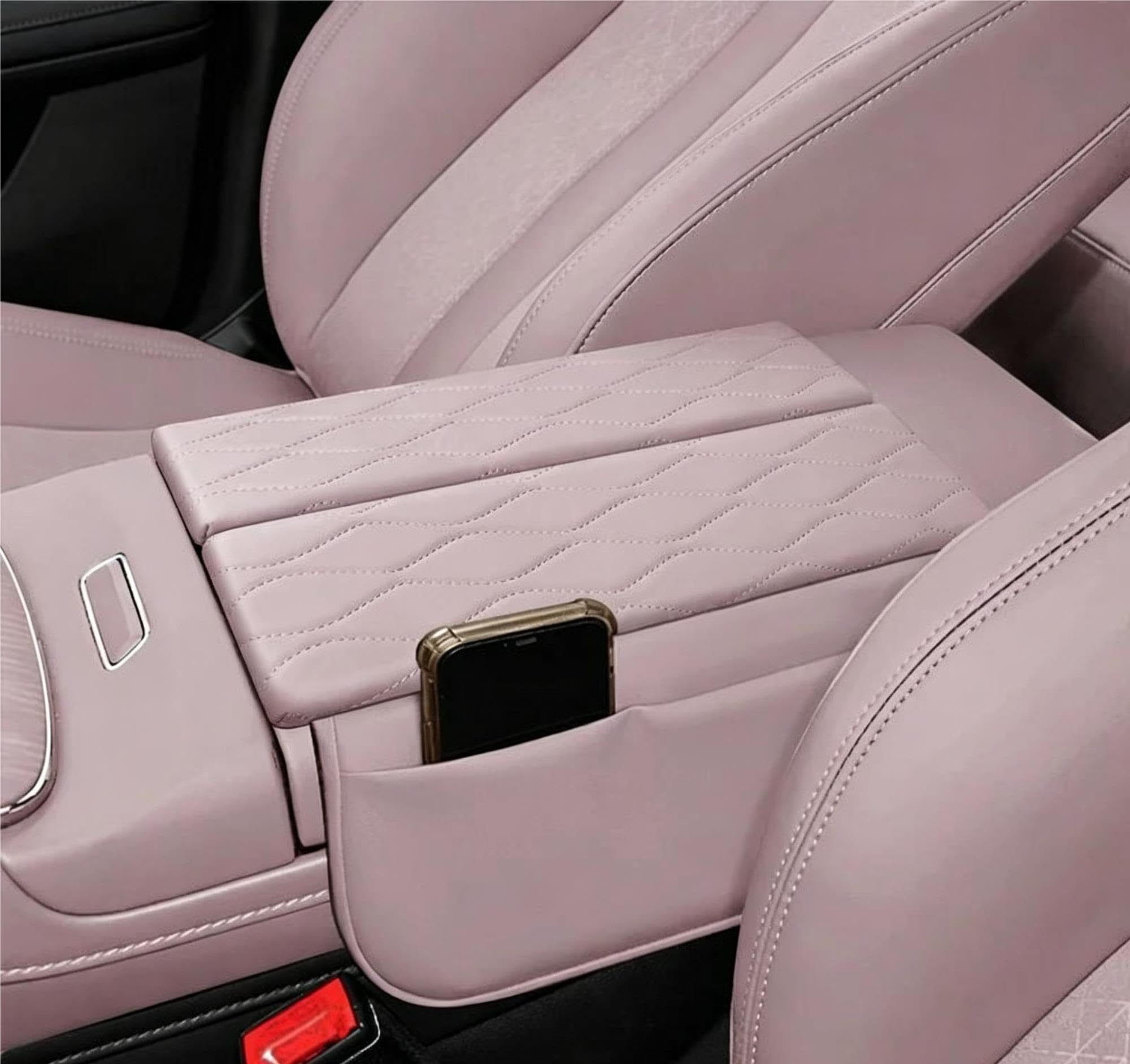 Cuscino Bracciolo Auto Per GAC Per Aion UT 2025-2026 Box Bracciolo Auto Cuscino Antipolvere Anti Sporco Sacchetto Immagazzinaggio Della Copertura(Pink)
