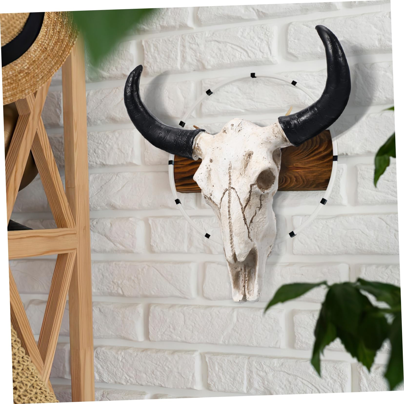 ULDIGI 2 Pièces d'Halloween goodies halloween decoration mural crâne de corne de vache synthétique crâne de vache réel bœuf ours tenture murale atsem projets d'art