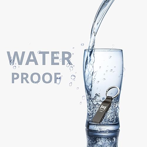 Miniatura 4 de MOSDART Paquete de 5 unidades flash USB 2.0 impermeables de 32 GB con llavero, unidades de pulgar FAT32 de 32 GB, unidad de salto de metal, memoria