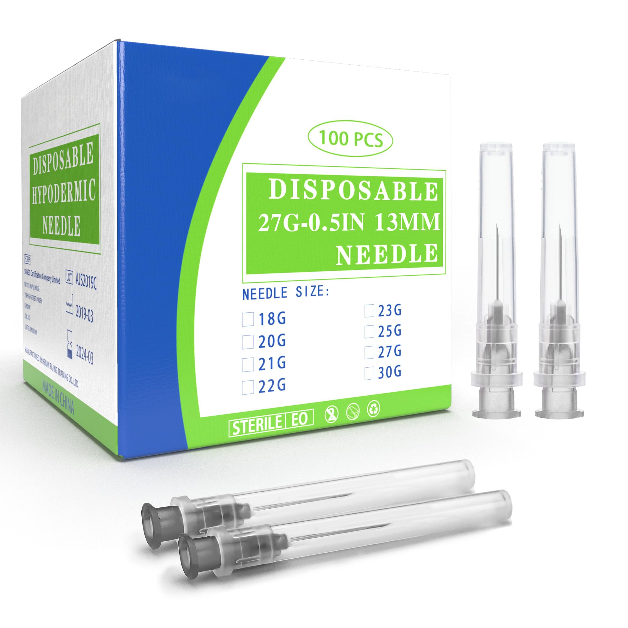Disposable Needles - 100 Pack Luer Lock -10