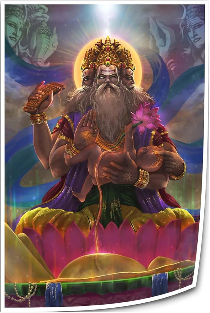 Amazon.com: Stantini Hindu Mythology Brahma Poster Art Prints